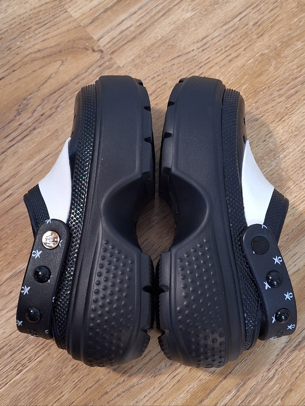Wednesday Stomp Black & White Platform Crocs - 8 - Picture 7 of 11